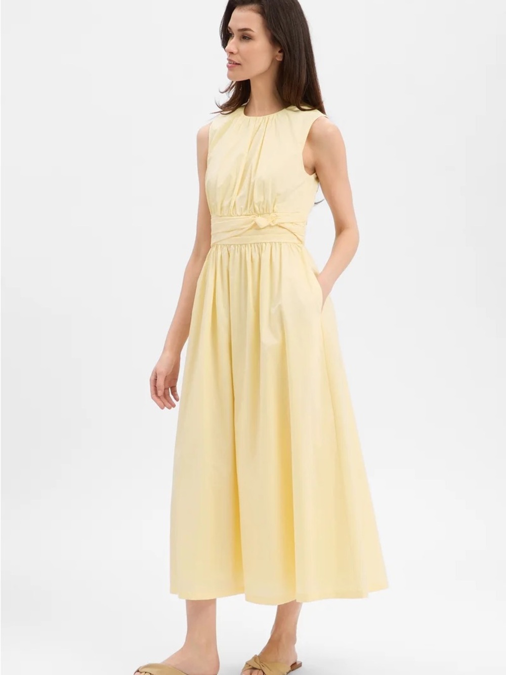 Commense Yellow Maxi Sleeveless Dress